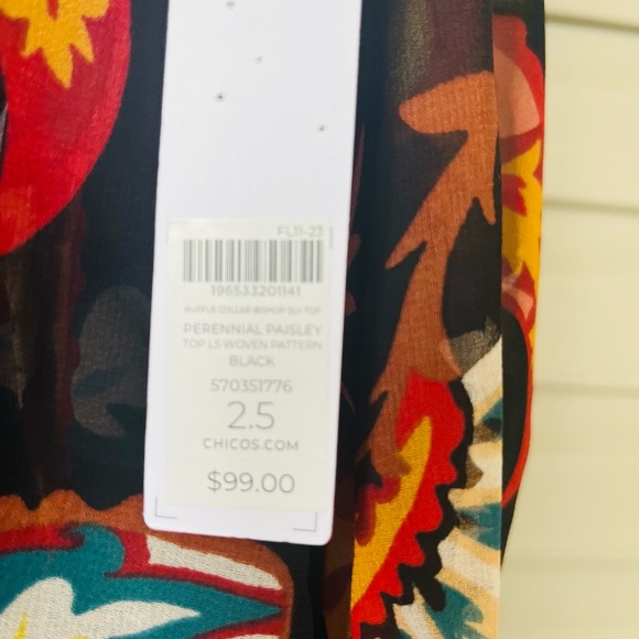 CHICO’S Chiffon Paisley Shirt - Picture 6 of 6